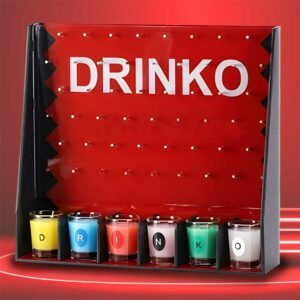 Питьевая игра "Дринко" с 6 рюмками, "Плинко" с коронными пробками, питьевая игра с шансом
