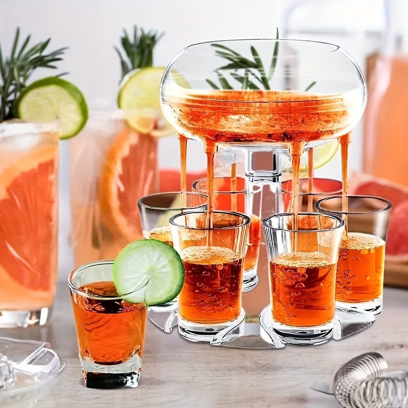 6er Transparenter Shot Verteiler, Shotdispenser, Schnapsglas Spender, Perfekt für Partys & Spiele — изображение 2