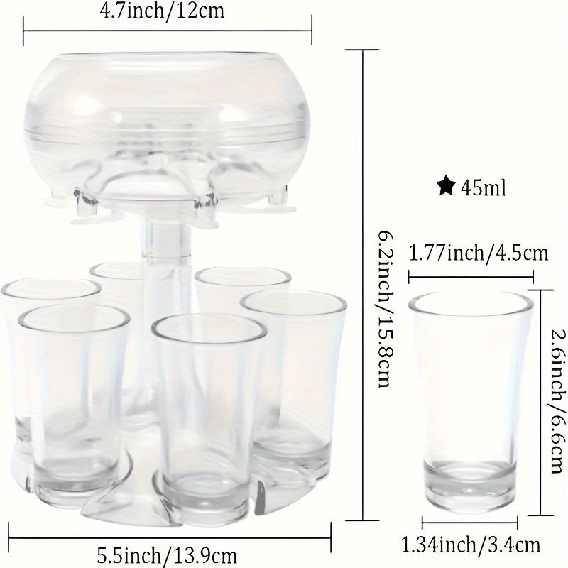 6er Transparenter Shot Verteiler, Shotdispenser, Schnapsglas Spender, Perfekt für Partys & Spiele — изображение 4