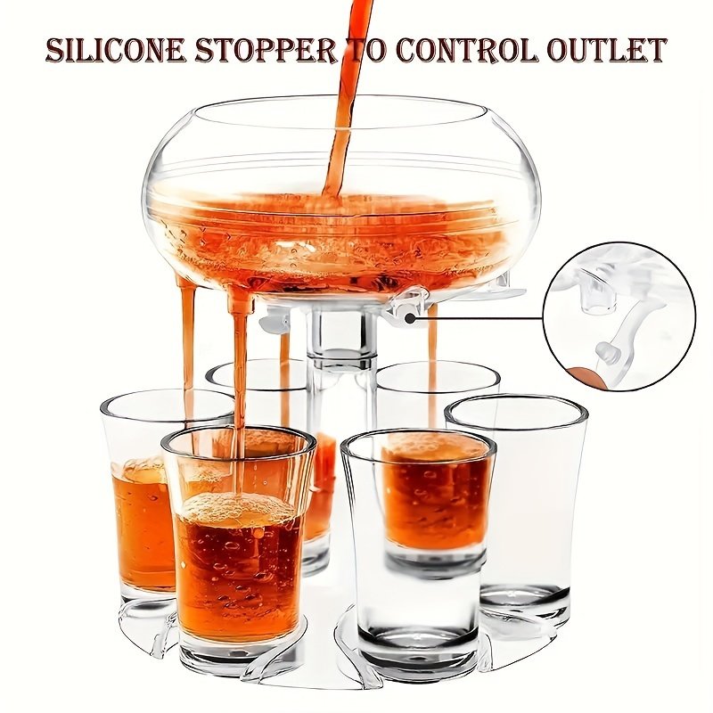 6er Transparenter Shot Verteiler, Shotdispenser, Schnapsglas Spender, Perfekt für Partys & Spiele — изображение 3